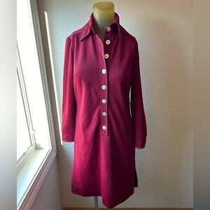 Red 70s Button-Up Dress by Caron estimated size 8